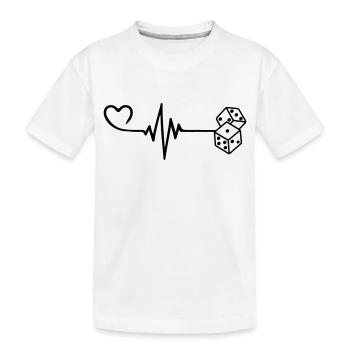 Dice Casino Pulse Heart Love - Kids' Premium Organic T-Shirt - white - Front