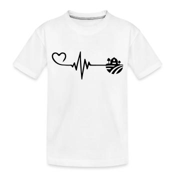Farm Pulse Heart Love - Kids' Premium Organic T-Shirt - white - Front