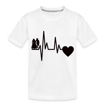Racing Bob Heartbeat Bob Pulse Tobogganing ECG Winter Sports - Kids' Premium Organic T-Shirt - white - Front