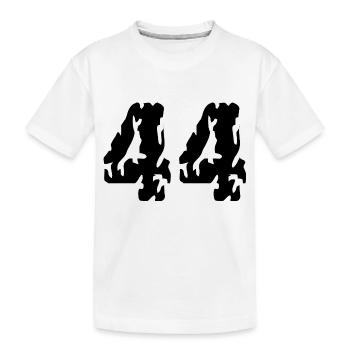 44 Zahl Trikot - Kinder Premium Bio T-Shirt - Weiß - Vorne