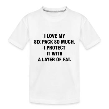 LAYER OF FAT - Kids' Premium Organic T-Shirt - white - Front