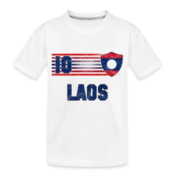 Laos Fußball Mannschaft - Kinder Premium Bio T-Shirt - Weiß - Vorne