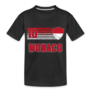 Monaco Fußball Mannschaft - Kinder Premium Bio T-Shirt - Schwarz - Vorne