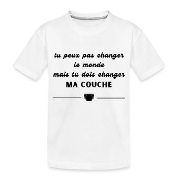 tu peux pas changer le monde mais tu dois changer - T-shirt bio Premium Enfant - blanc - Devant