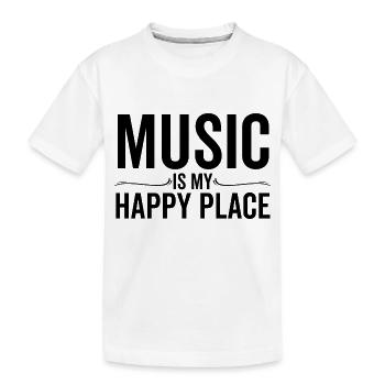 Musik ist mein glücklicher Ort - Kinder Premium Bio T-Shirt - Weiß - Vorne