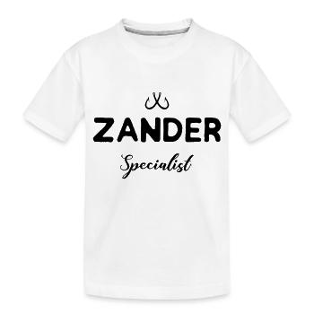 Zander Specialist - Angeln, Angler - Zander - Kinder Premium Bio T-Shirt - Weiß - Vorne