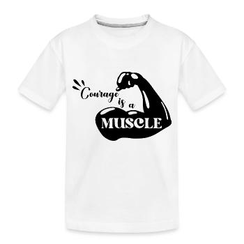 Muscles are strength - Kids' Premium Organic T-Shirt - white - Front