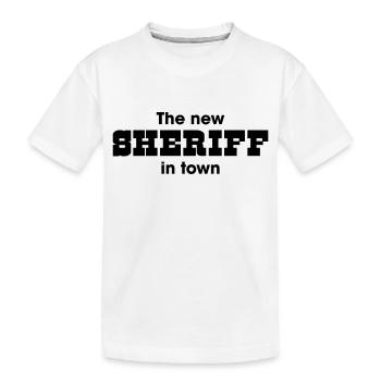 le nouveau shérif en ville - T-shirt bio Premium Enfant - blanc - Devant