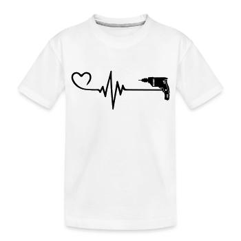 Bohrmaschine Puls Herz Liebe - Kinder Premium Bio T-Shirt - Weiß - Vorne