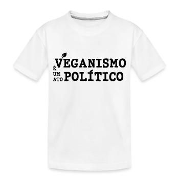 Veganismo é um Ato Político - Kids' Premium Organic T-Shirt - white - Front
