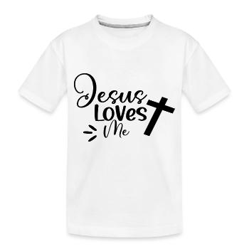 Jesus Loves Me - Kinder Premium Bio T-Shirt - Weiß - Vorne