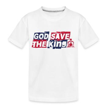 Gott schütze den König Roi Charles III. - Kinder Premium Bio T-Shirt - Weiß - Vorne