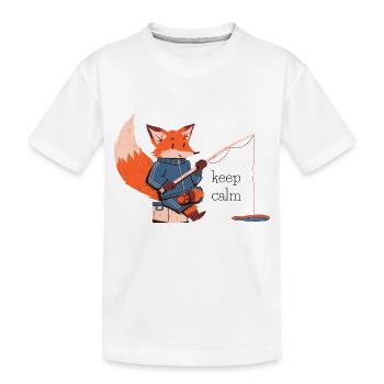 Keep Calm Fox - Renard - T-shirt bio Premium Enfant - blanc - Devant