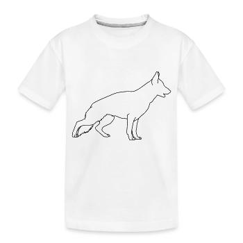 deutscher schäferhund lineart 1 - Kinder Premium Bio T-Shirt - Weiß - Vorne