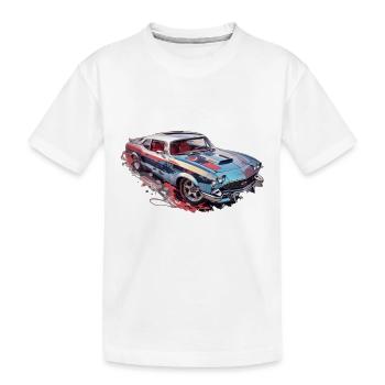 Cooles Auto mit bunten Farben - Kinder Premium Bio T-Shirt - Weiß - Vorne