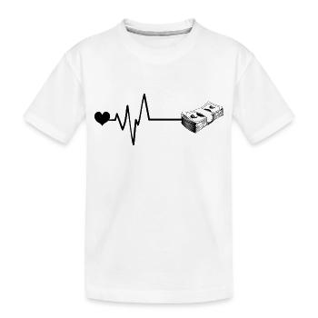 Money Heartbeat - Kids' Premium Organic T-Shirt - white - Front