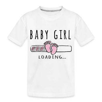 Schwangerschaft Baby Mädchen verkünden Schwangerschaft Mädchen - Kinder Premium Bio T-Shirt - Weiß - Vorne