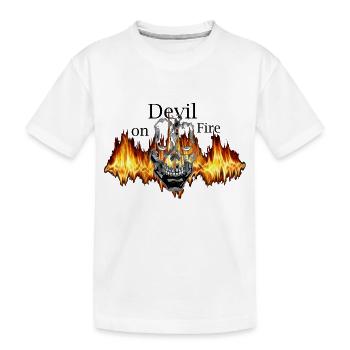 Devil on the Fire - Kinder Premium Bio T-Shirt - Weiß - Vorne
