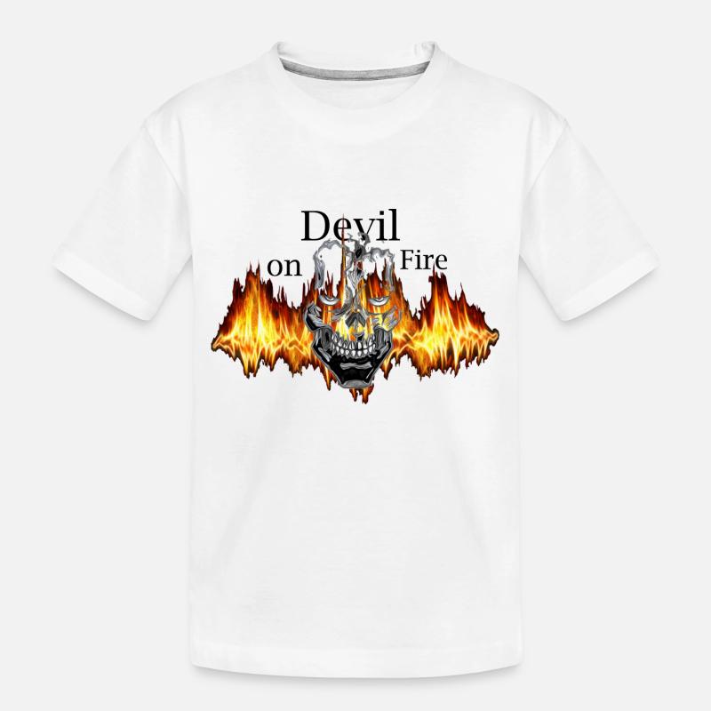 Devil on the Fire - Kinder Premium Bio T-Shirt - Weiß