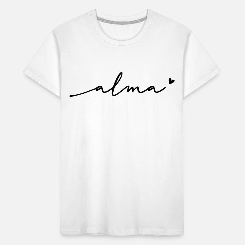Alma Cursive Name Kids' Premium Organic T-Shirt