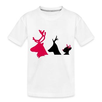 Têtes de cerf de Noël - T-shirt bio Premium Enfant - blanc - Devant