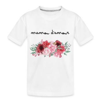 Mamou d’amour fleurs- idée cadeau mamie - T-shirt bio Premium Enfant - blanc - Devant