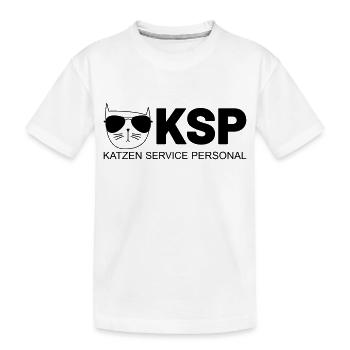 KSP Katzen Service Personal - Kinder Premium Bio T-Shirt - Weiß - Vorne