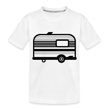 Kleiner Wohnwagen - Kinder Premium Bio T-Shirt - Weiß - Vorne