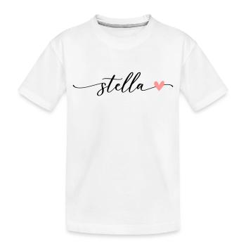 Stella nom de police de calligraphie - T-shirt bio Premium Enfant - blanc - Devant