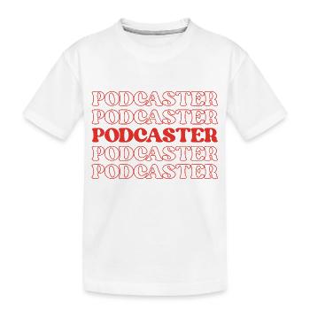 Podcaster Host Broadcaster Radio Presenter - Kids' Premium Organic T-Shirt - white - Front