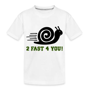 Snail 2 Fast - Kids' Premium Organic T-Shirt - white - Front