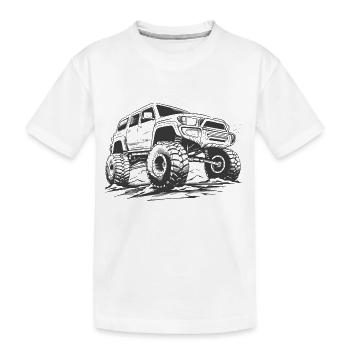 Four Wheel Drive Off-Road Vehicle 4x4 AWD SUV Offroad Truck Vehicle - Kids' Premium Organic T-Shirt - white - Front