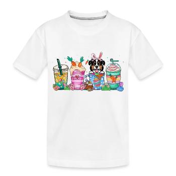 Chien café easter australiansheperd 4500x5400Austr - T-shirt bio Premium Enfant - blanc - Devant