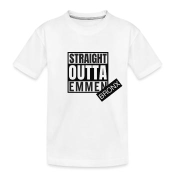 Straight Outta Emmen Bronx - Kinder Premium Bio T-Shirt - Weiß - Vorne