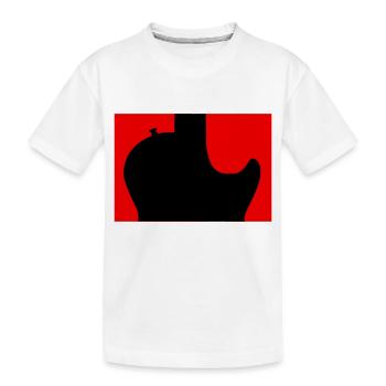Schwarze Rockgitarre Silhouette - Kinder Premium Bio T-Shirt - Weiß - Vorne