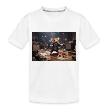 Kinderfreundliche Animationsratte in Musikstudio - Kinder Premium Bio T-Shirt - Weiß - Vorne