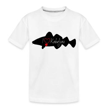 i Love cod black - Kids' Premium Organic T-Shirt - white - Front