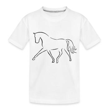 Dressage horse - Kids' Premium Organic T-Shirt - white - Front