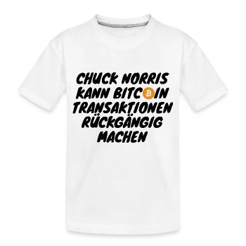 Crypto Chuck Norris peut faciliter les transactions Bitcoin - T-shirt bio Premium Enfant - blanc - Devant