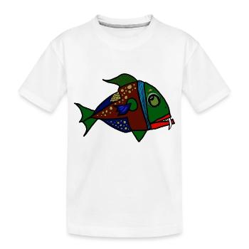 fisch anglerfisch - Kinder Premium Bio T-Shirt - Weiß - Vorne