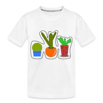 Autocollant Cactus - T-shirt bio Premium Enfant - blanc - Devant