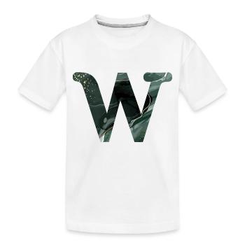 Lettre w marbré vert - T-shirt bio Premium Enfant - blanc - Devant