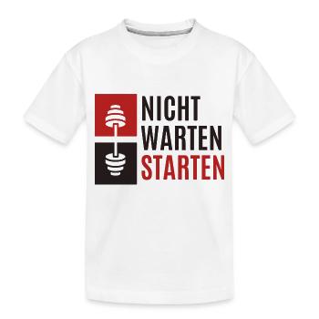 Nicht Warten Starten - Kinder Premium Bio T-Shirt - Weiß - Vorne
