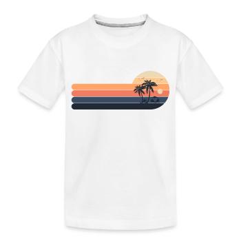 Palmiers rétro coucher de soleil - T-shirt bio Premium Enfant - blanc - Devant