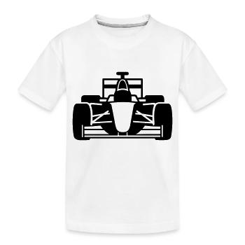 F1-Rennwagen - Kinder Premium Bio T-Shirt - Weiß - Vorne