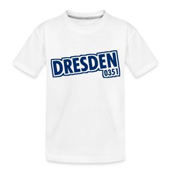 Dresde - 0351 - Indicatif régional - Saxe - T-shirt bio Premium Enfant - blanc - Devant