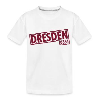 Dresde - 0351 - Indicatif régional - Saxe - T-shirt bio Premium Enfant - blanc - Devant
