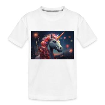 Feux d’artifice licorne - T-shirt bio Premium Enfant - blanc - Devant