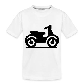 Motor Roller Scooter Symbol Minimal Icon Vektor - Kinder Premium Bio T-Shirt - Weiß - Vorne