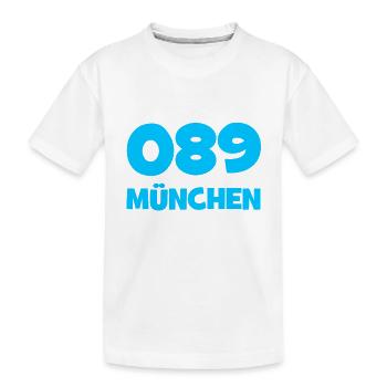 089 München Vorwahl Telefon telefonieren Bayern - Kinder Premium Bio T-Shirt - Weiß - Vorne